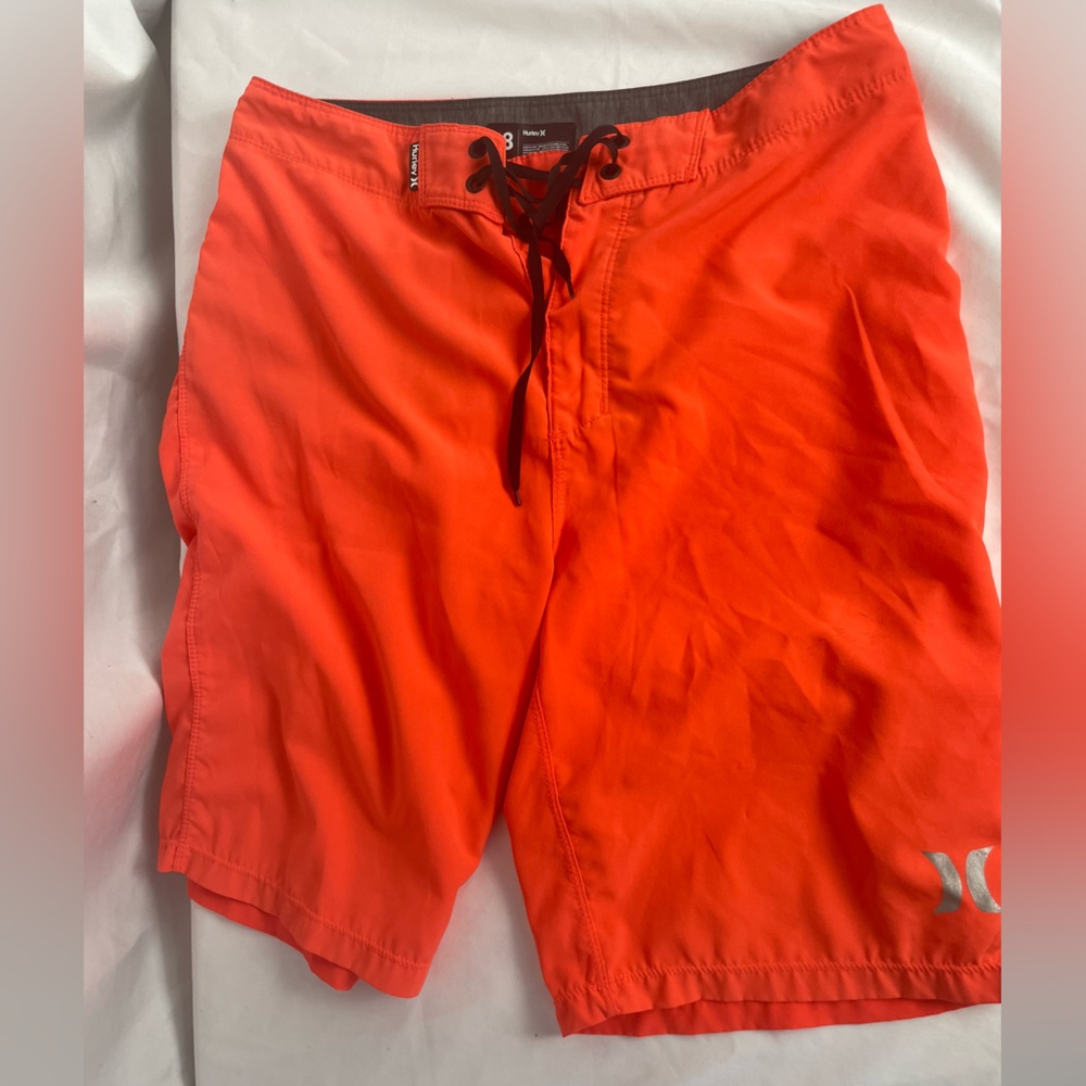 Hurley board shorts size 28 orange with pockets